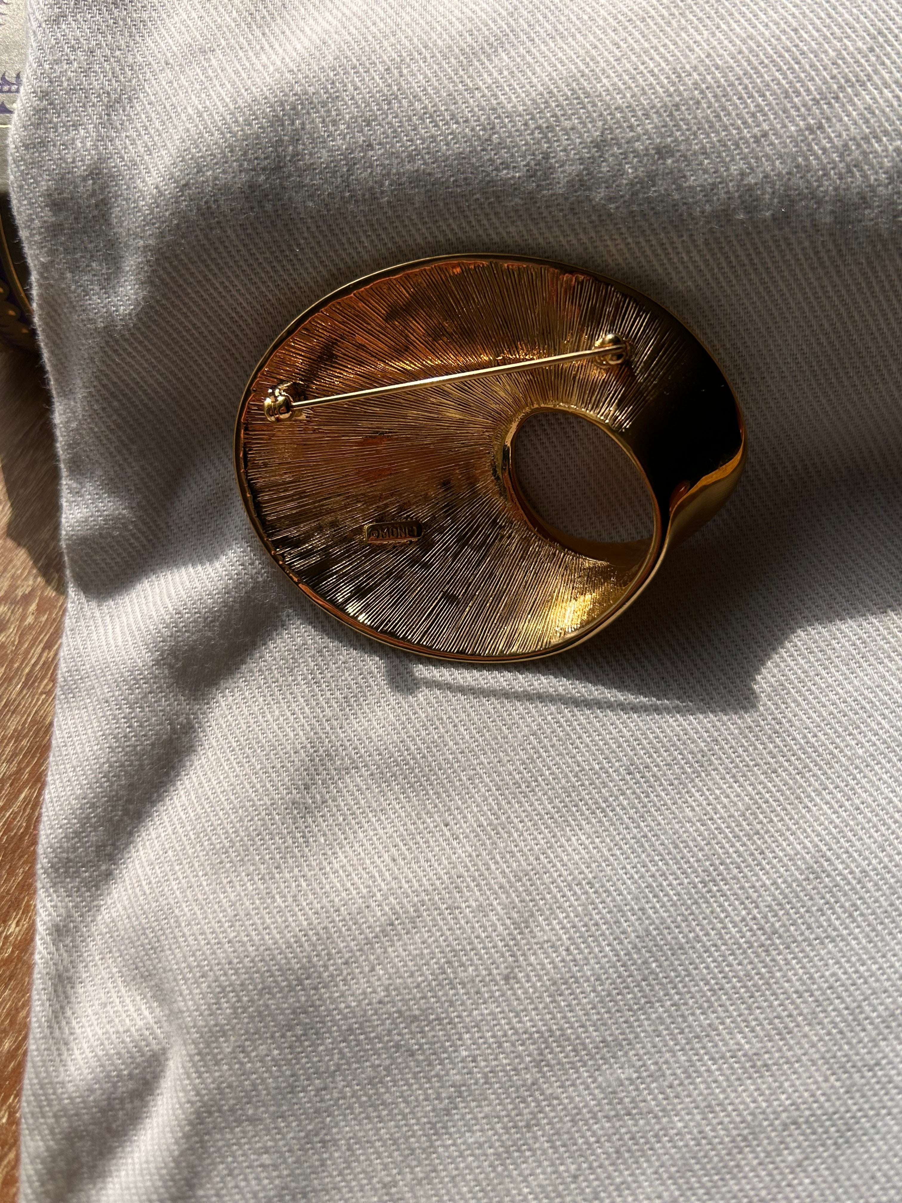 Monet Molten Gold Brooch