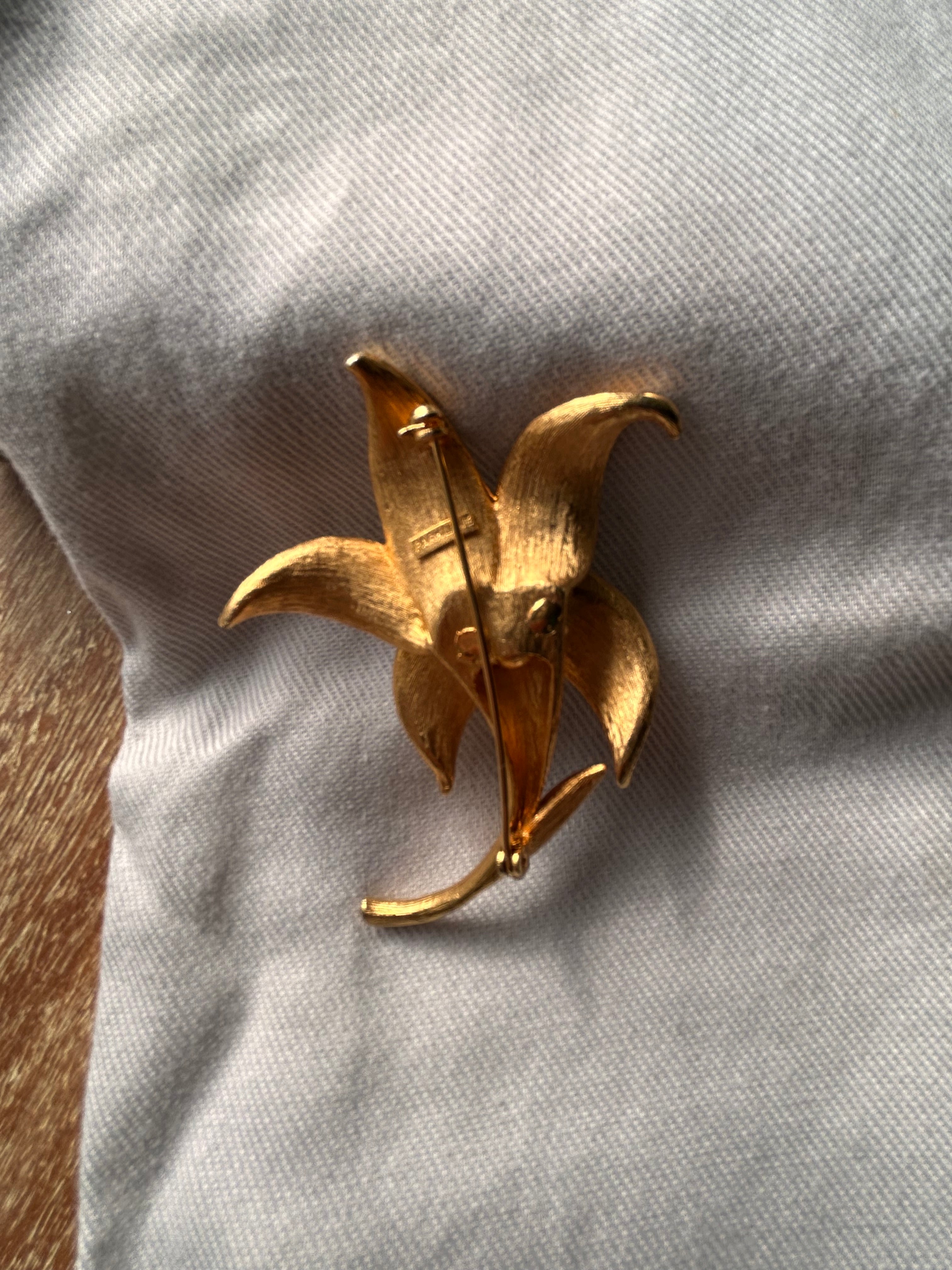 Golden Orchid Brooch