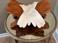 Ivory Leather Gloves with Lace Trim