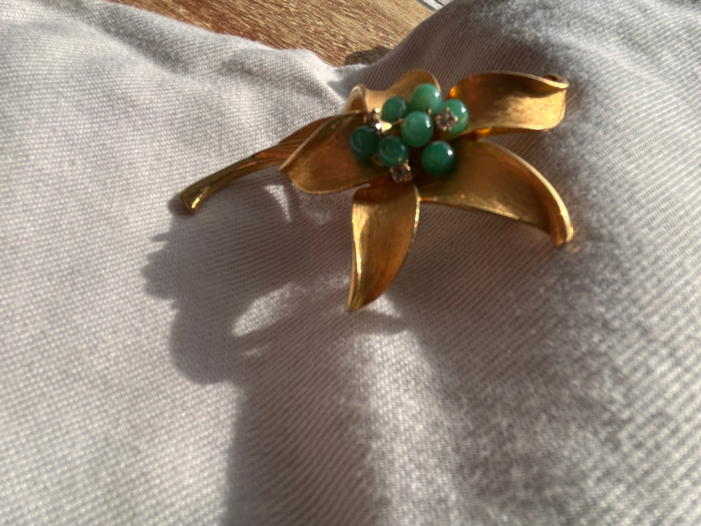 Golden Orchid Brooch