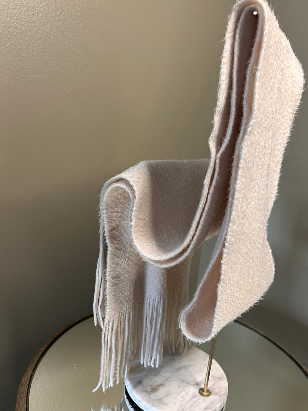 Cejon 100% Acrylic Fringed Scarf – Ivory & Camel