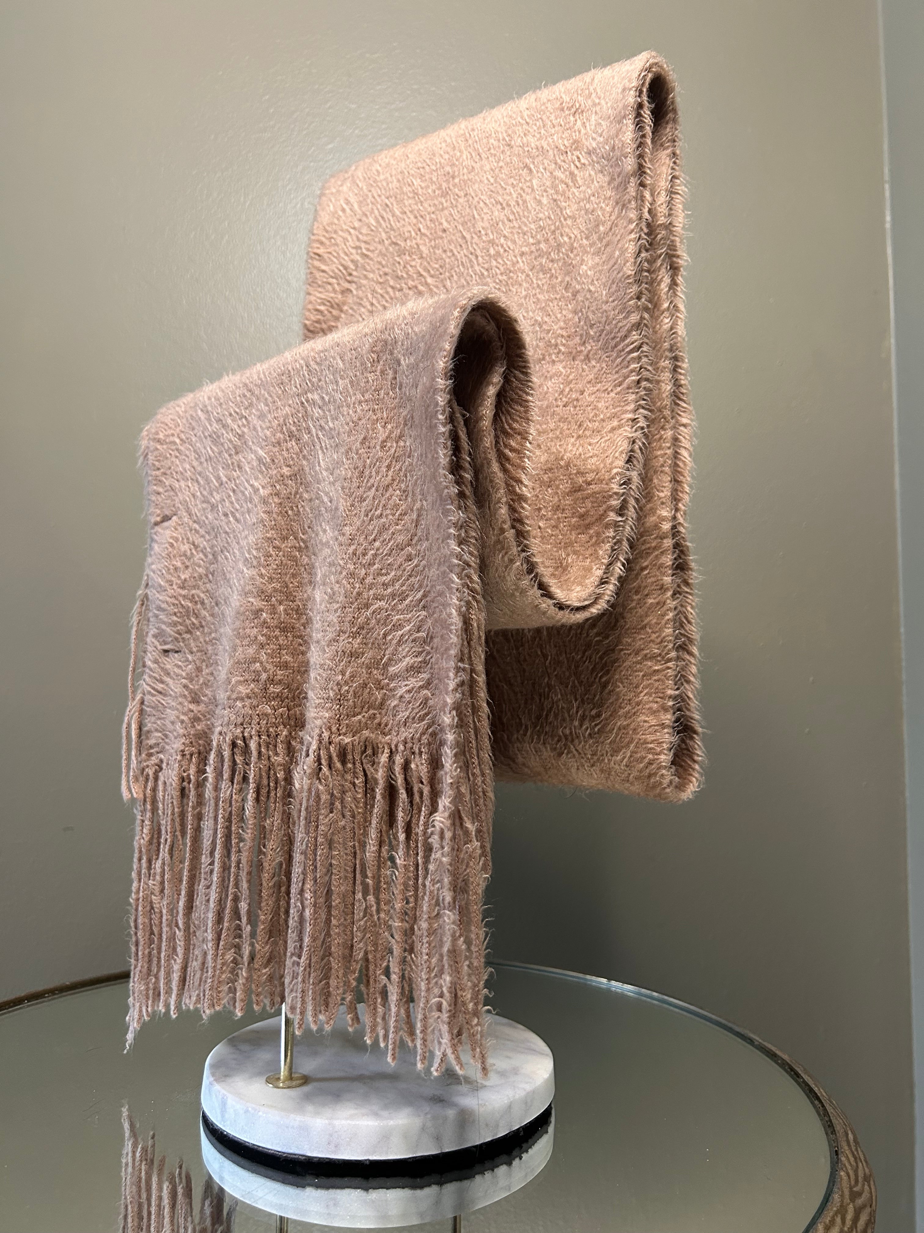 Cejon 100% Acrylic Fringed Scarf – Ivory & Camel
