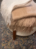 Cejon 100% Acrylic Fringed Scarf – Ivory & Camel